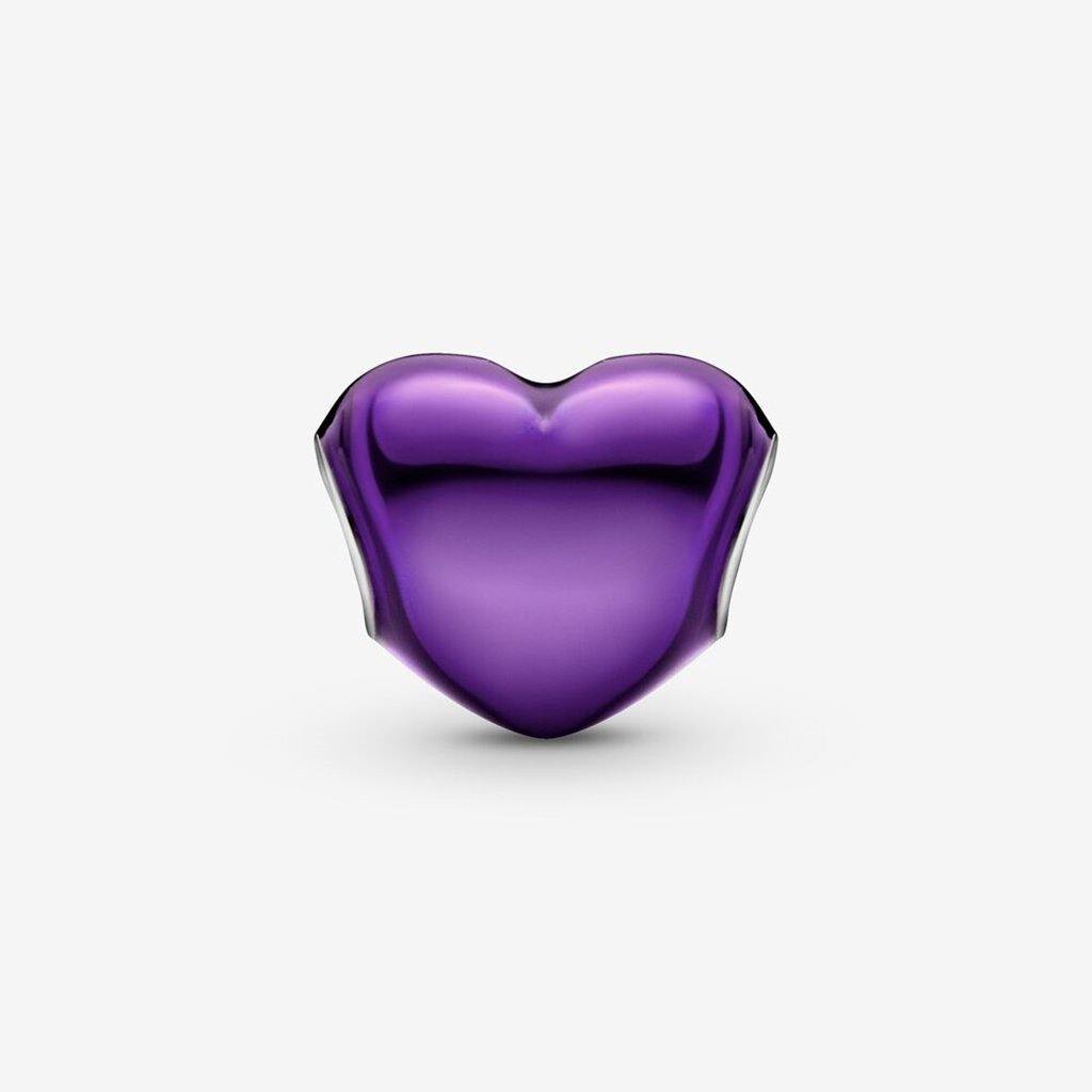 PANDORA  Metallic Purple Heart Charm