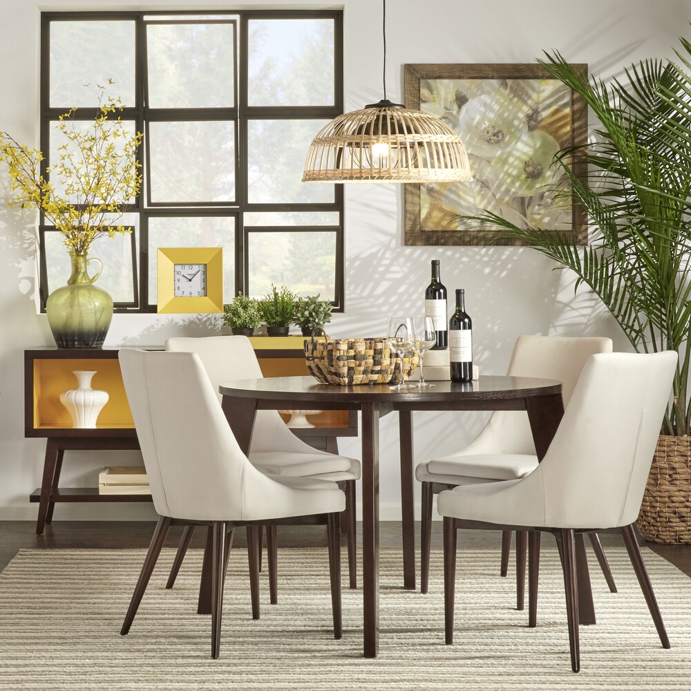 Sasha 5 pc. Round Brown Dining Set w/ Angled Legs by iNSPIRE Q Modern