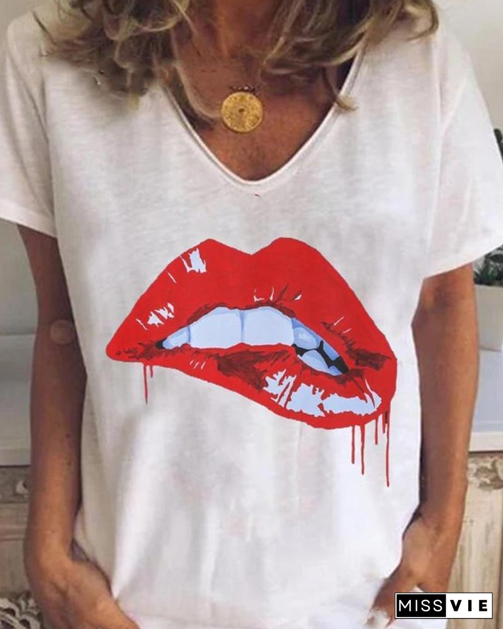 Lip Print T-Shirt P13286