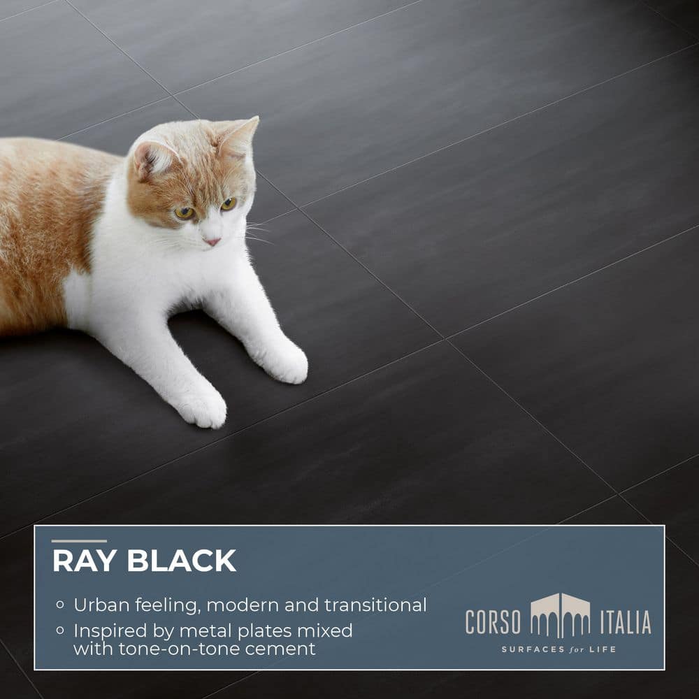 Corso Italia Ray Black 12 in. x 24 in. Porcelain Floor and Wall Tile (15.50 sq. ft.Case) 610010002822