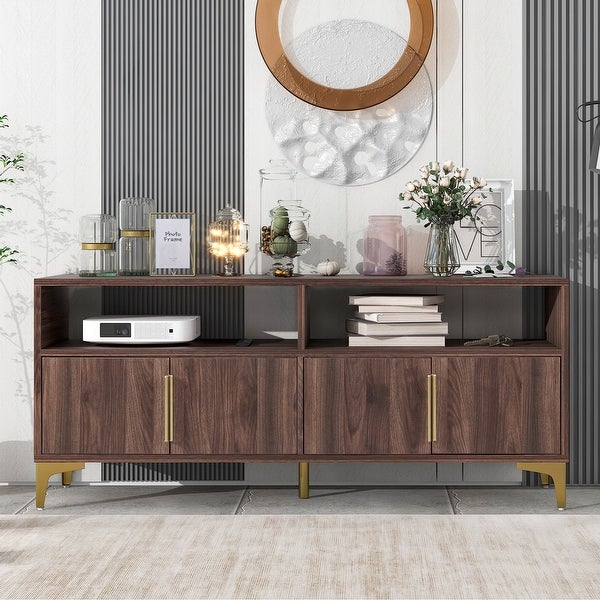 58'' Sideboard with Gold Metal Legs and Handles