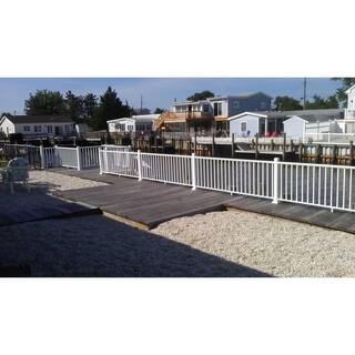 EZ Handrail 3 in. x 3 in. x 38 in. White Aluminum Post with Welded Base EZPRW-W