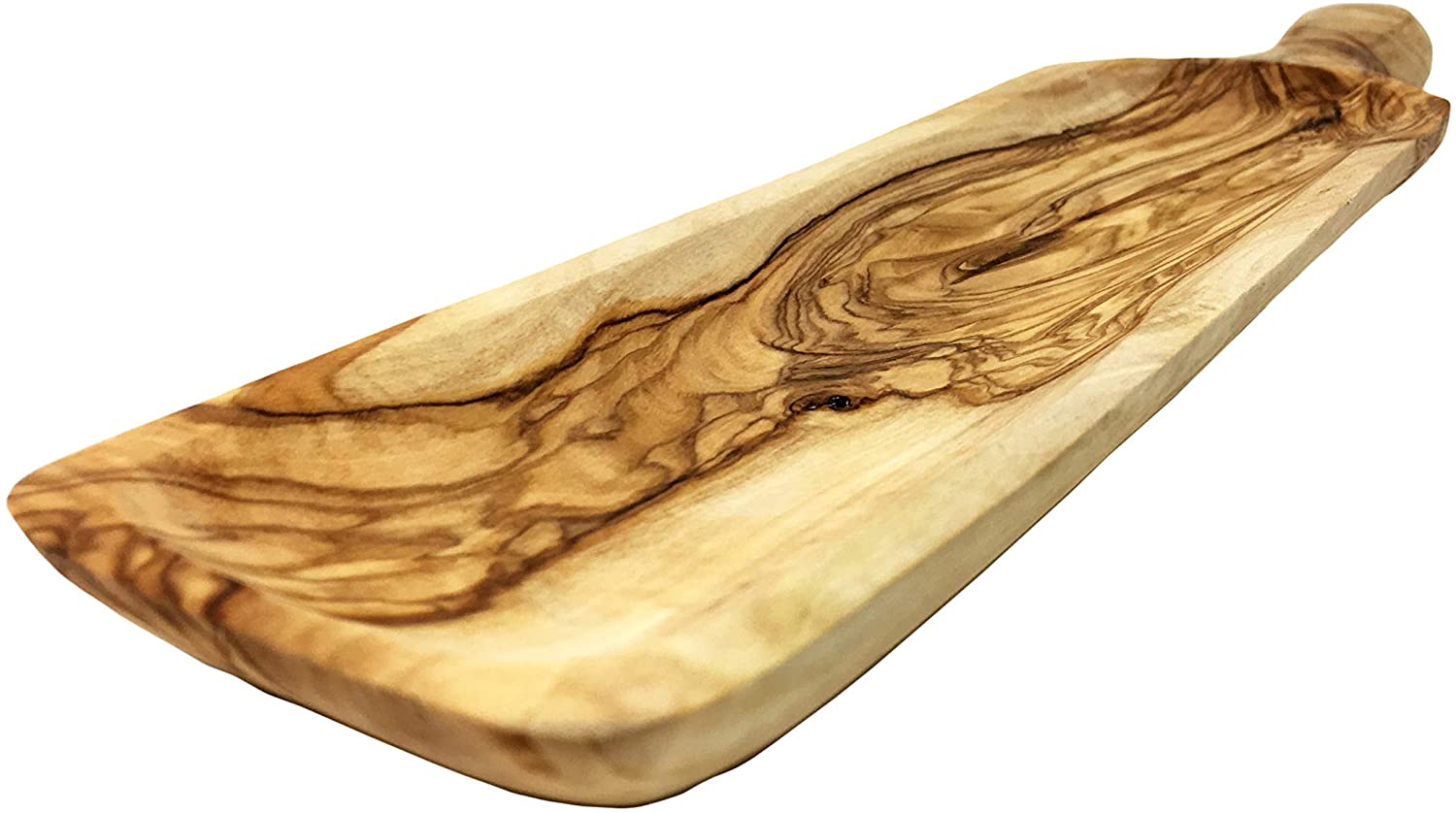 AramediA Handmade Olive Wood Serving Tray， Charcuterie Platter Cheese Board， Handmade and Hand Carved by Artisans – Dimensions: 14 x 3.25 (Inch)