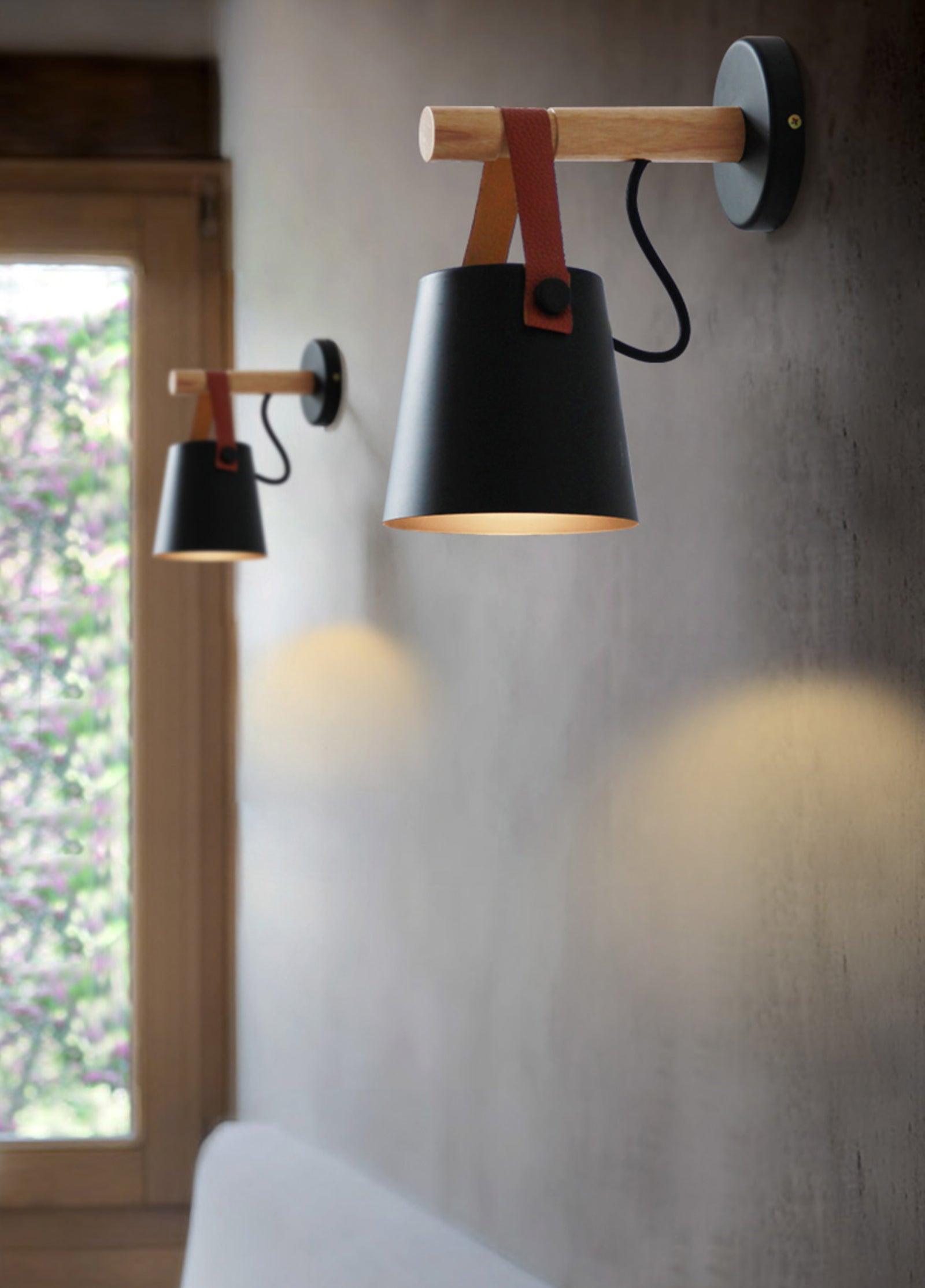 Wooden Conical Wall Light