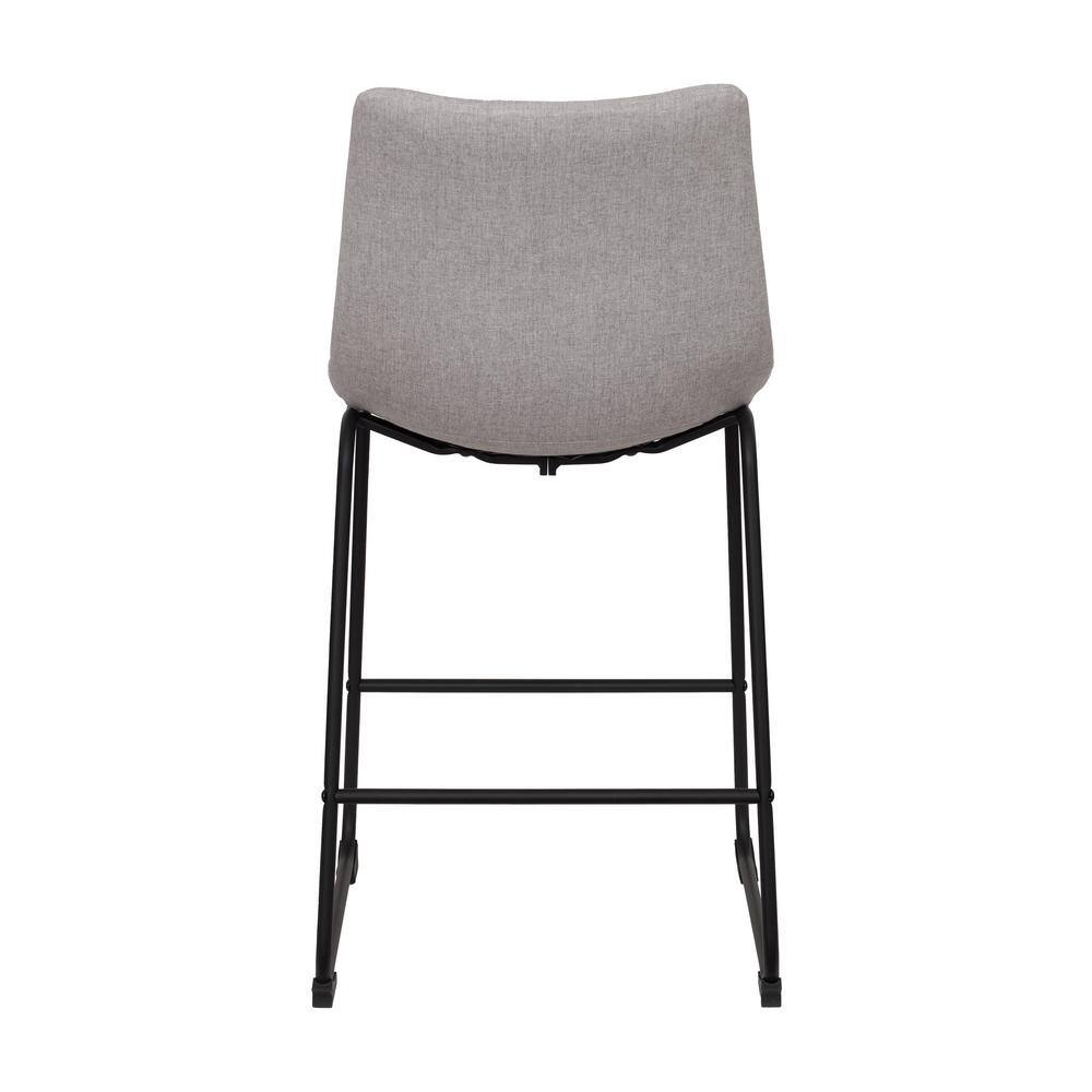 CORLIVING Asahi 25.5 in. Light Grey Wood Bar Stools, (Set of 2) DGY-223-B