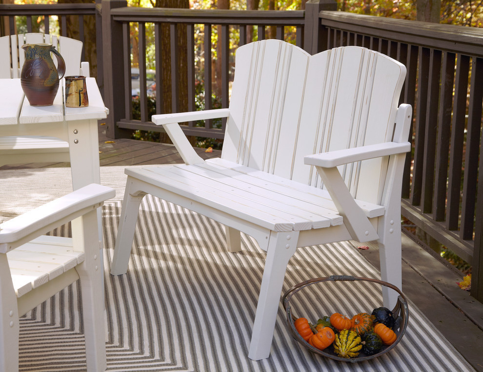 Carolina Preserves 2 Seat Bench With Back  Natural   Contemporary   Outdoor Benches   by uwharrie chair  Houzz