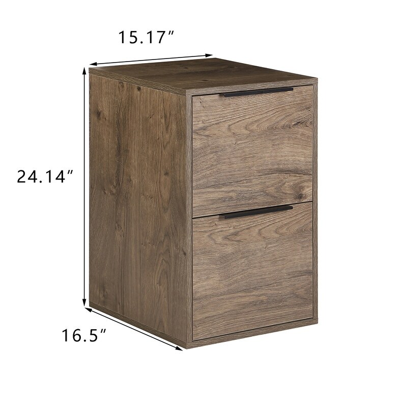 Wooden Vertical File Cabinet with 2 Drawers