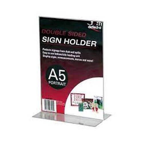 Deflecto Portrait Double Sided Stand Up Sign Holder (A5)