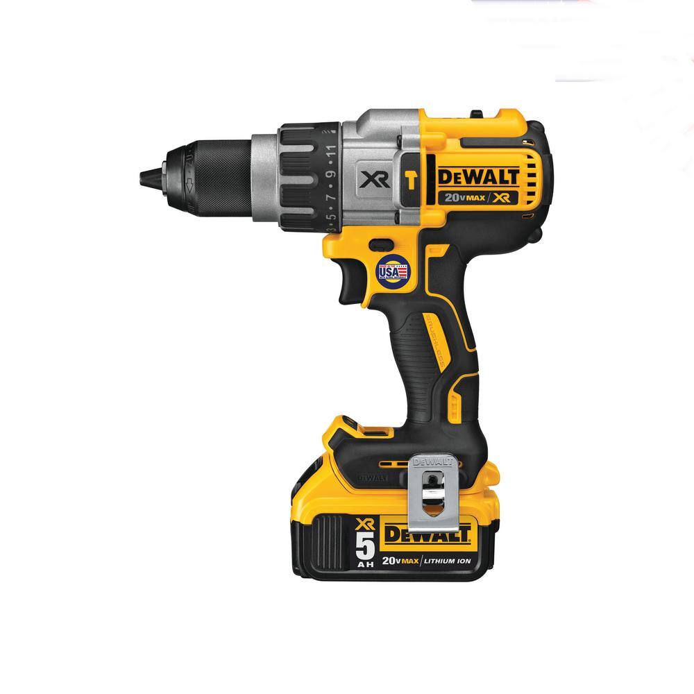 DW 20V MAX XR Lithium-Ion Cordless Brushless Hammer Drill 14 in. Impact Driver (2) 5.0Ah Batteries Charger and Case DCD996P2W887B