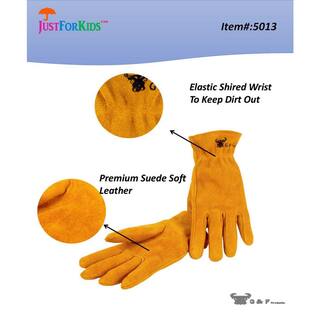 G  F Products Brown Kid's Leather Work Gloves 3041