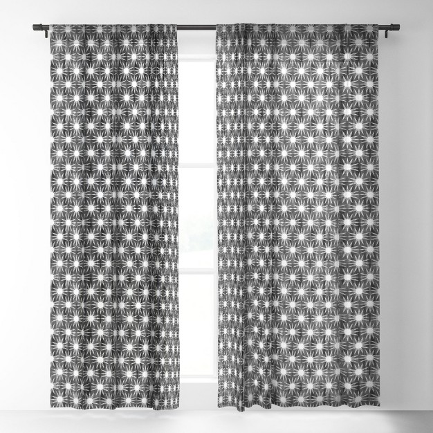 Schatzi Brown Mila Sun Black Single Panel Sheer Window Curtain Deny Designs