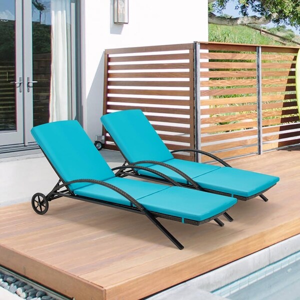 EROMMY Outdoor Patio Lounge Chair，Adjustable Recliner Outdoor Lounge Chairs，Multiple Colors Available