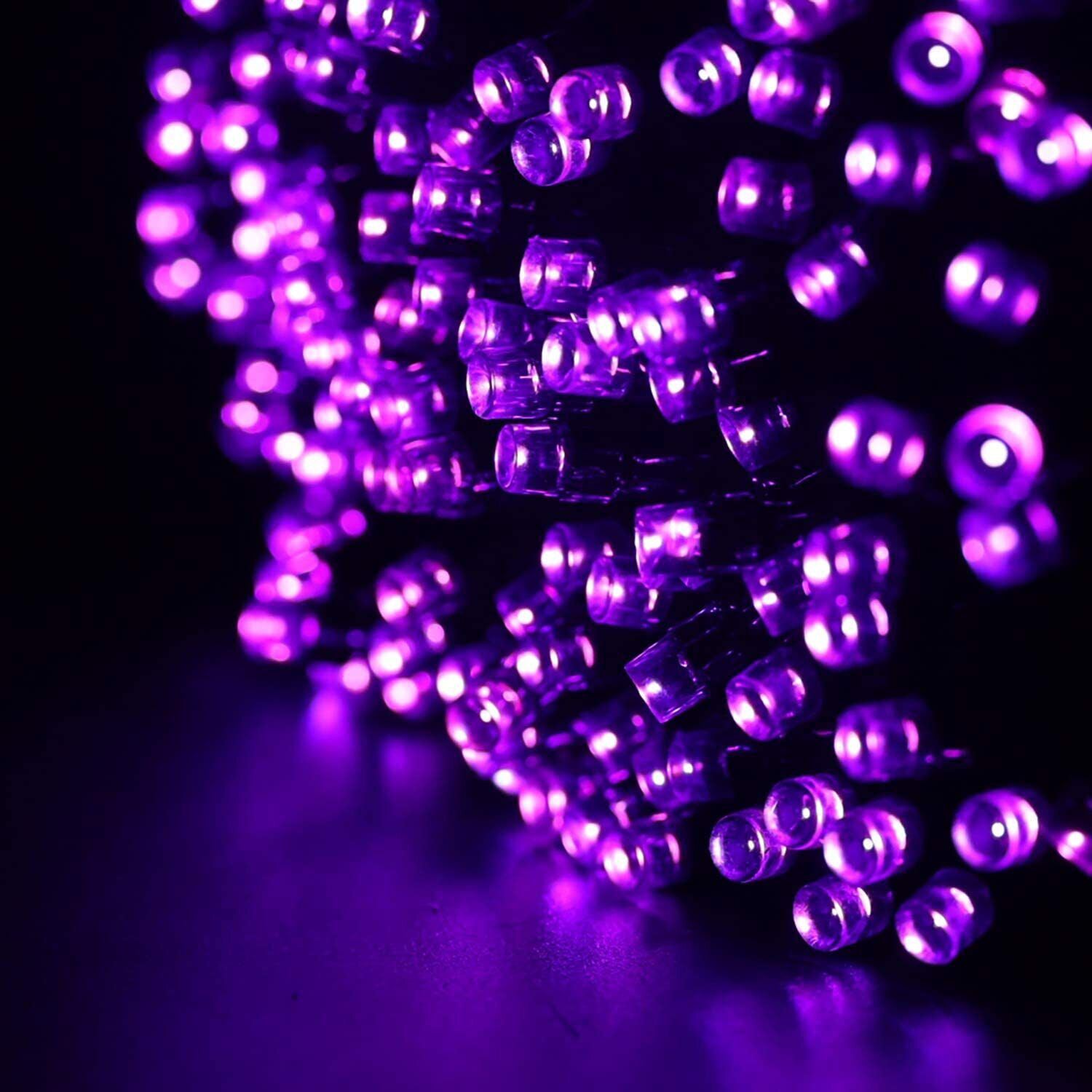 Purple Halloween Lights 100ft 300 LED Outdoor String Lights with 8 Lighting Modes Plug Party Decor