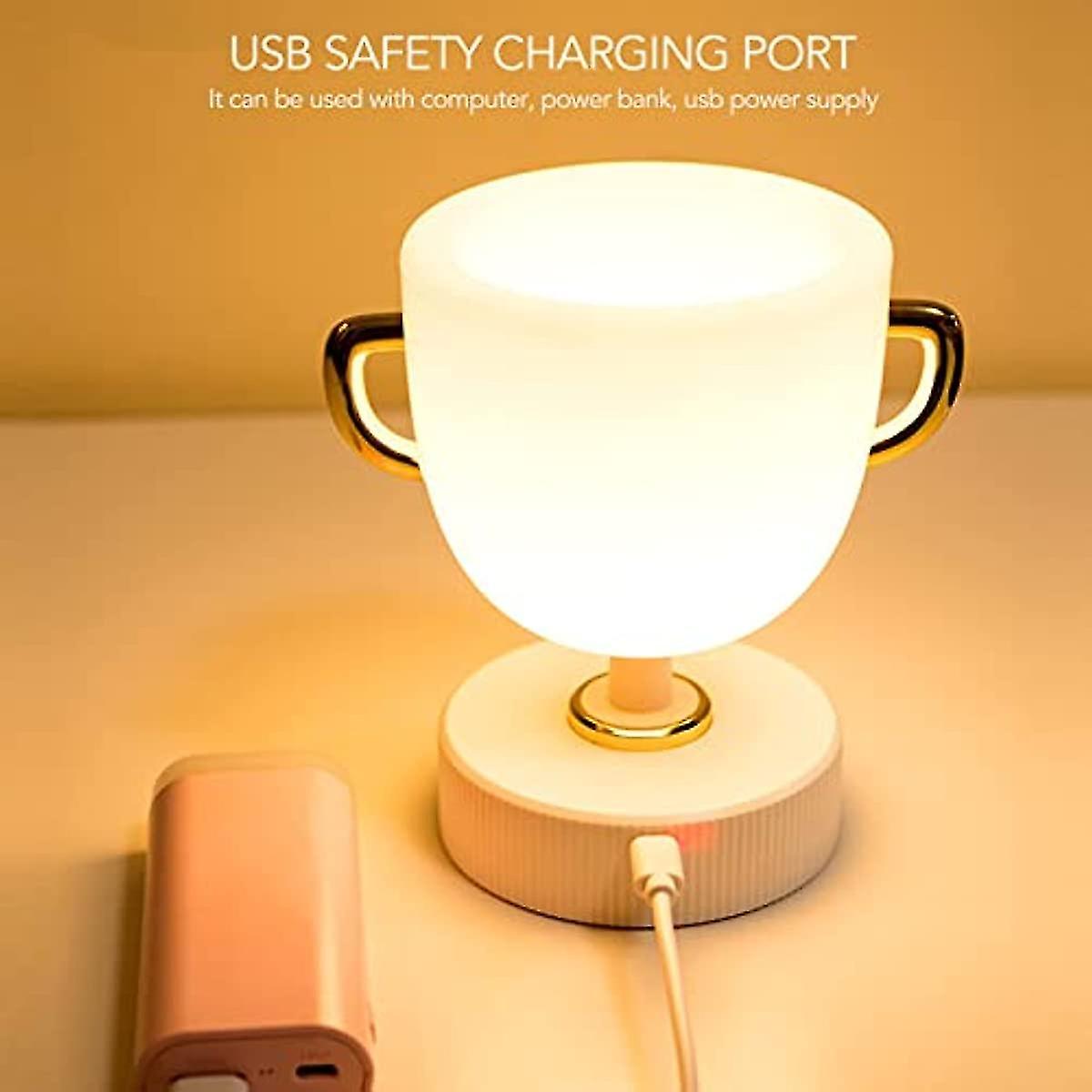 Bedside Lamp With Usb Port  Pen Holder Trophy Night Light Usb Charging Bedroom Bedside Night Light Table Lamp For Graduation Day Gift