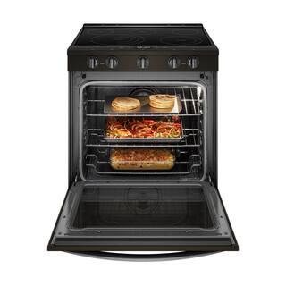 Whirlpool 6.4 cu. ft. Smart Slide-In Electric Range with Air Fry When Connected in Fingerprint Resistant Black Stainless WEE750H0HV