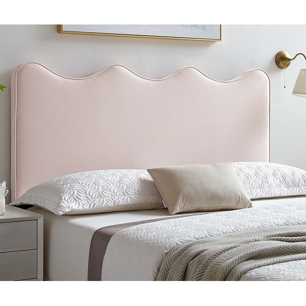 Monrovia Pink Velvet Upholstered Twin Size Headboard - - 34023698