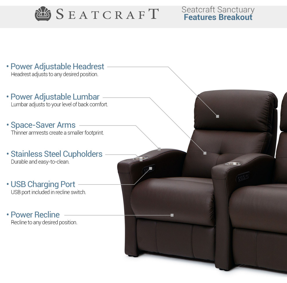 Seatcraft Sanctuary Home Theater Seating   Contemporary   Theater Seating   by Stargate Cinema  Houzz