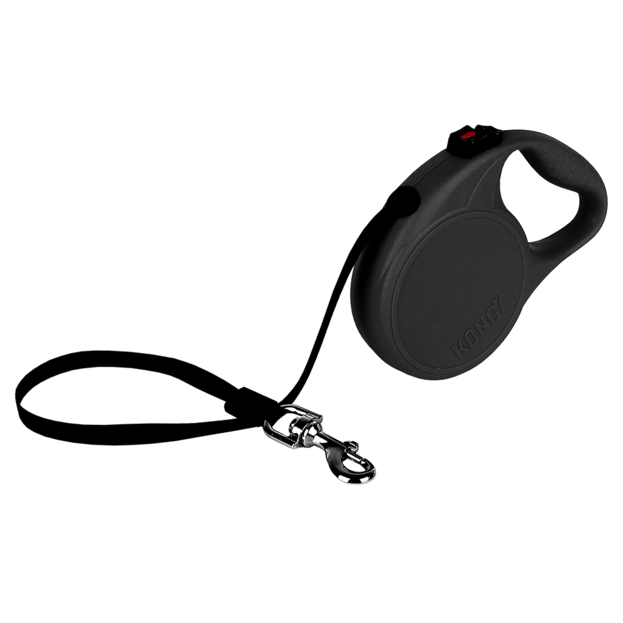 KONG Black Trail Retractable Dog Leash for Dogs Up To 45 lbs.， 16 ft.