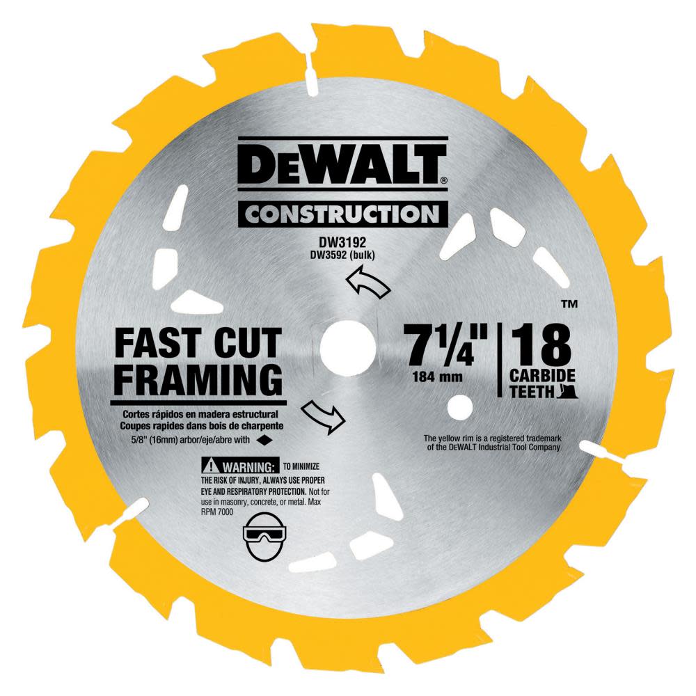 DEWALT Series 20 7-1/4 In. 18T Blade DW3192 from DEWALT