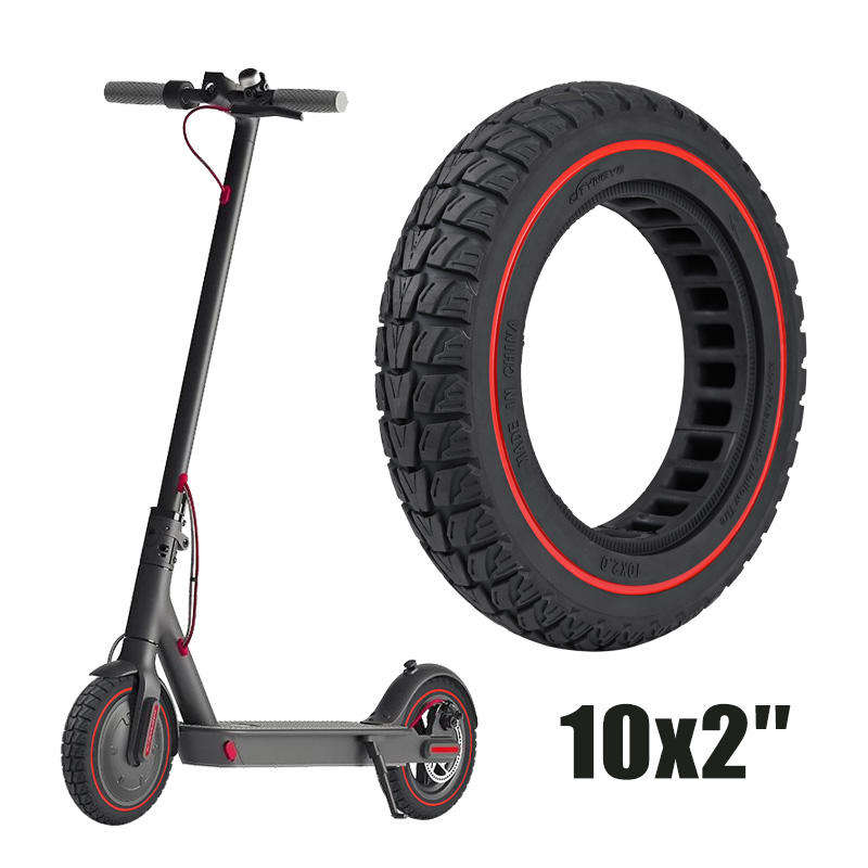 factory directly Red 10x2 inch honeycomb anti slip solid tire for KUGOOKIRIN electric scooter tires