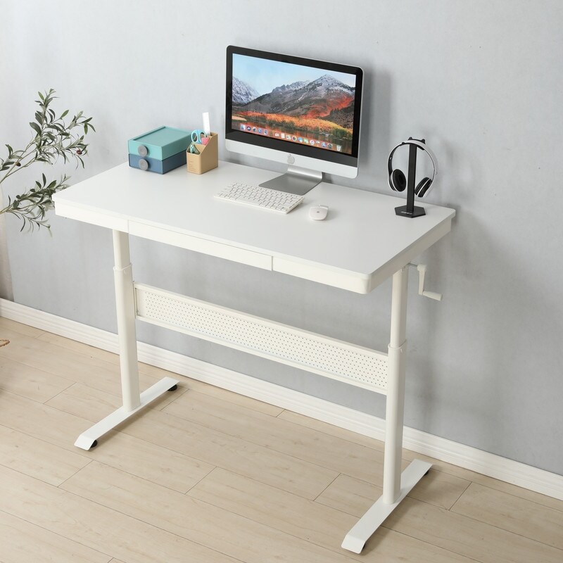 Height Adjustable Standing Desk  Large Sit Stand Up Desk with Drawer and 4 Controller  Computer Desk  Ergonomic Workstation