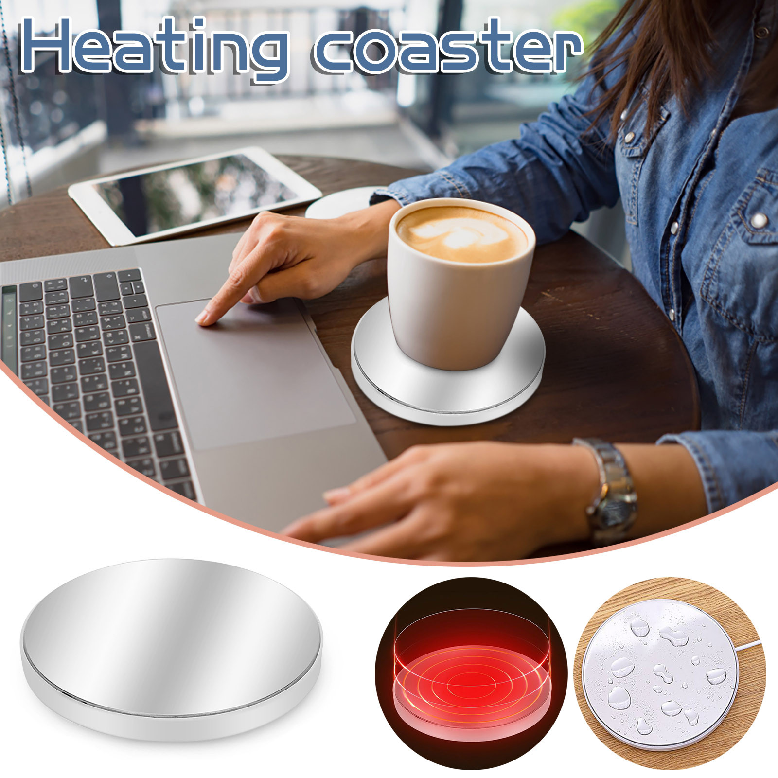 Jikolililili Smart Coffee Warmer for Desk， Coffee Mug Warmer with Auto Shut Off， Coffee Cup Warmer for Coffee Milk Tea， Candle Wax Cup Warmer Heating Plate， Great Gift (NO Mug)