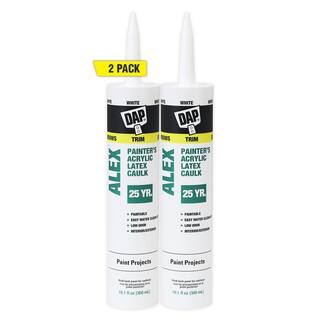 DAP Alex Painter's 10.1 oz. White All-Purpose Acrylic Latex Caulk (2-Pack) 18609