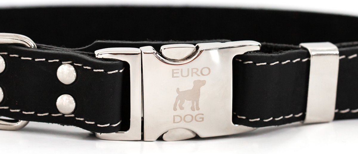 Euro-Dog Quick Release Leather Dog Collar