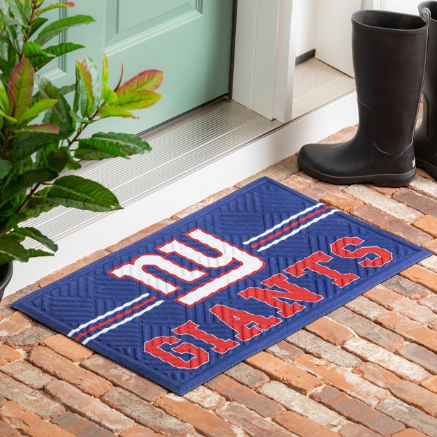 Evergreen Nfl New York Giants Embossed Mat Cross Hatch Indoor And Outdoor Doormat