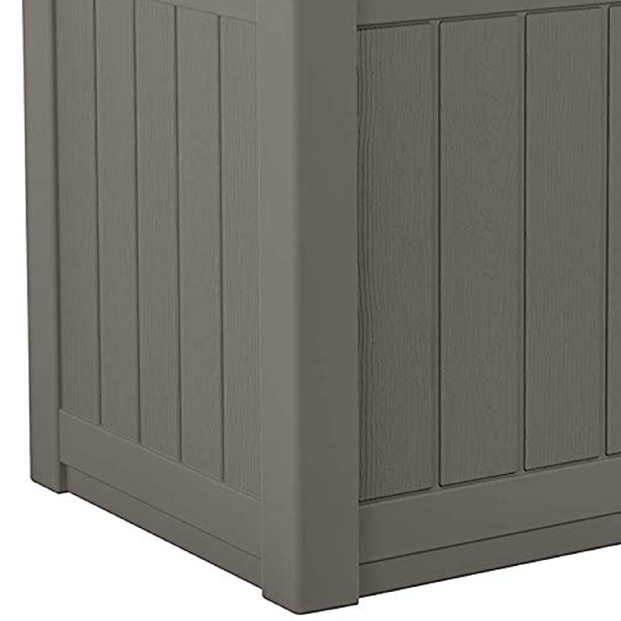 Suncast 22 Gal Outdoor Patio Small Deck Box w/ Storage Seat, Stone (2 Pack)