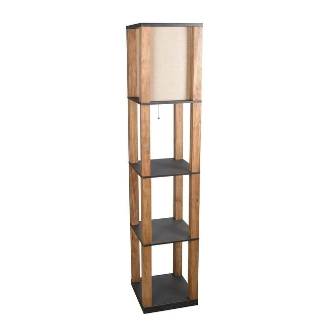 Lamps Per Se 68- inch Wooden Shelf Floor Lamp