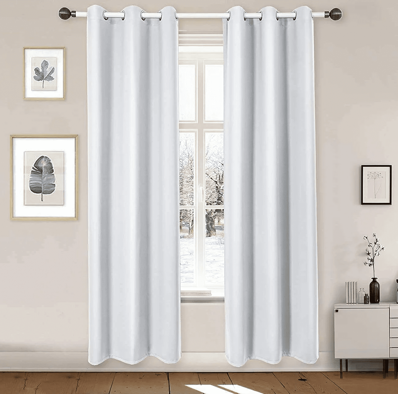 Magshion Thermal Insulated Blackout Curtains, Grommet Drapes Darkening Window Curtains for Bedroom Living Room (84x42