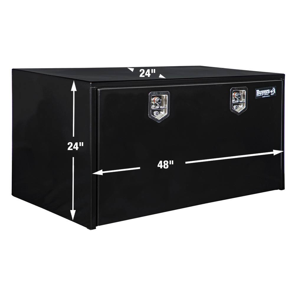 Buyers Products Company 24 in. x 24 in. x 48 in. Gloss Black Steel Underbody Truck Tool Box 1704310