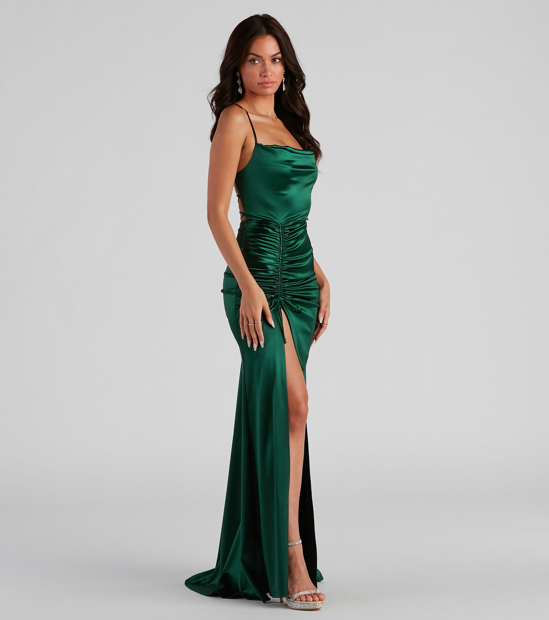 Serenity Ruched Satin Formal Dress