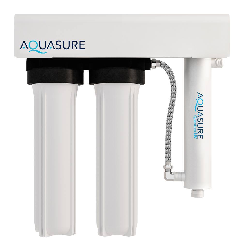 AQUASURE Quantum Series 18 GPM Multi-Stage Ultraviolet Whole House Water Treatment Disinfection Sterilization Filtration System AS-WHUV18HL