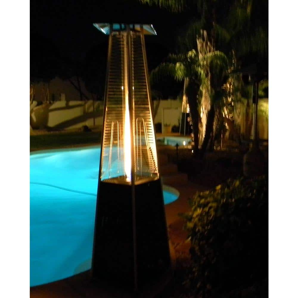 AZ Patio Heaters 40,000 BTU Quartz Glass Tube Hammered Bronze Propane Patio Heater HLDS01-GTHG