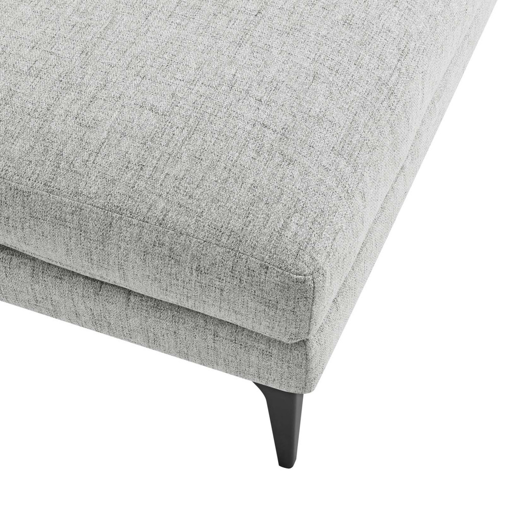 Evermore Upholstered Fabric Ottoman  Light Gray   Midcentury   Footstools And Ottomans   by First of a Kind USA Inc  Houzz