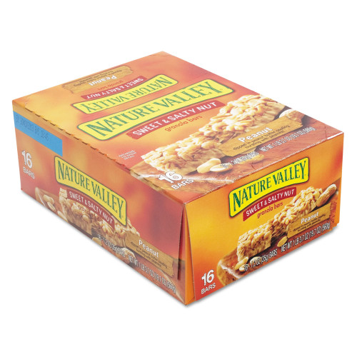 Nature Valley Granola Bars， Sweet and Salty Nut Peanut Cereal， 1.2 oz Bar， 16/Box (SN42067)