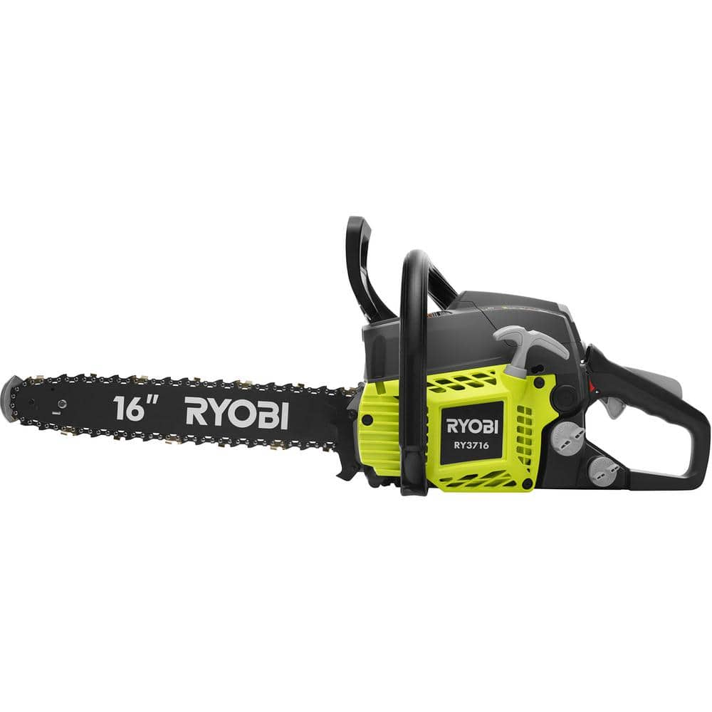 RYOBI 16 in. 37cc 2-Cycle Gas Chainsaw with Heavy-Duty Case RY3716