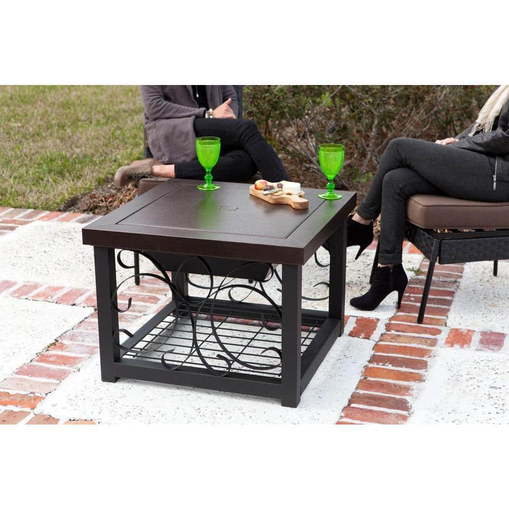 Fire Sense Hammer Tone Bronze Cocktail Table Fire Pit