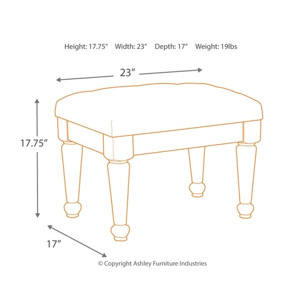 Coralayne Silver Upholstered Stool