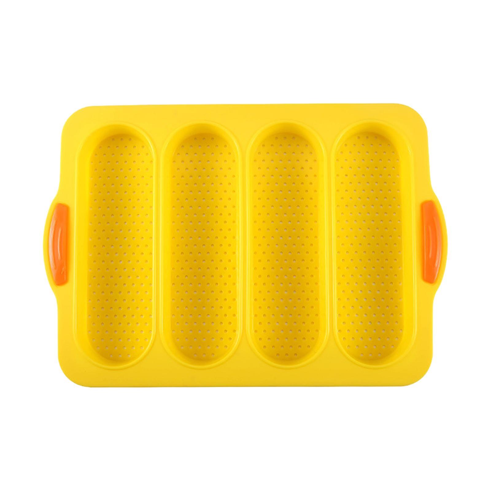 Silicone Baking Maker Tray Diy Soap Making Trays Rectangle Bread Making Tray Yellow
