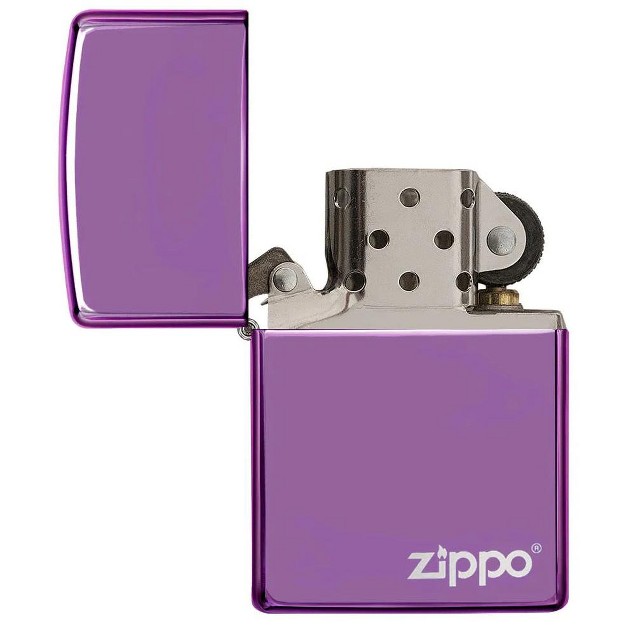 Zippo Classic High Polish Purple Zippo Logo Windproof Lighter