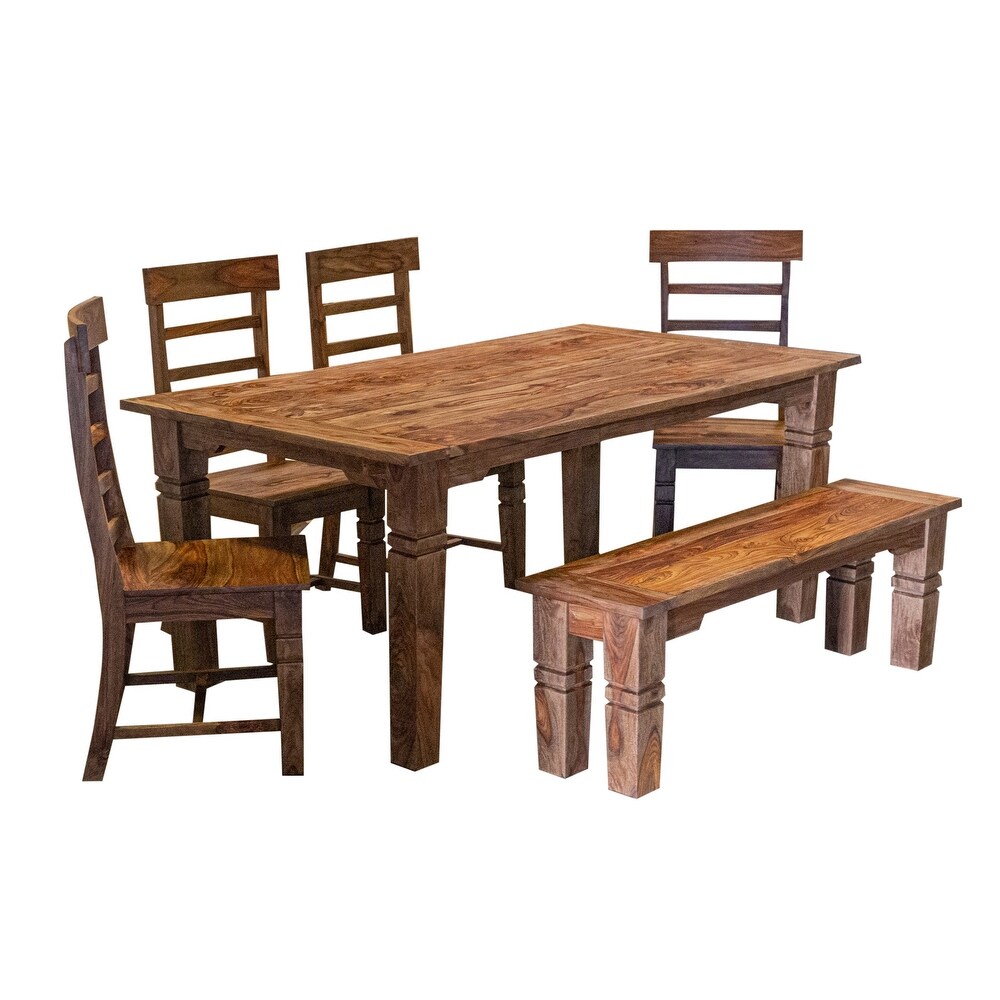 Porter Designs Taos Contemporary Solid Wood Extendable Dining Table  Natural.