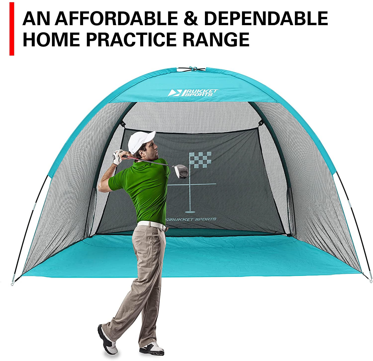 Rukket Sports 10x6 Portable Golf Net - Tent Design Portable Driving Range