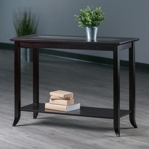 Genoa Rectangular Console Table， Espresso - 40 x 16.34 x 29.92 inches