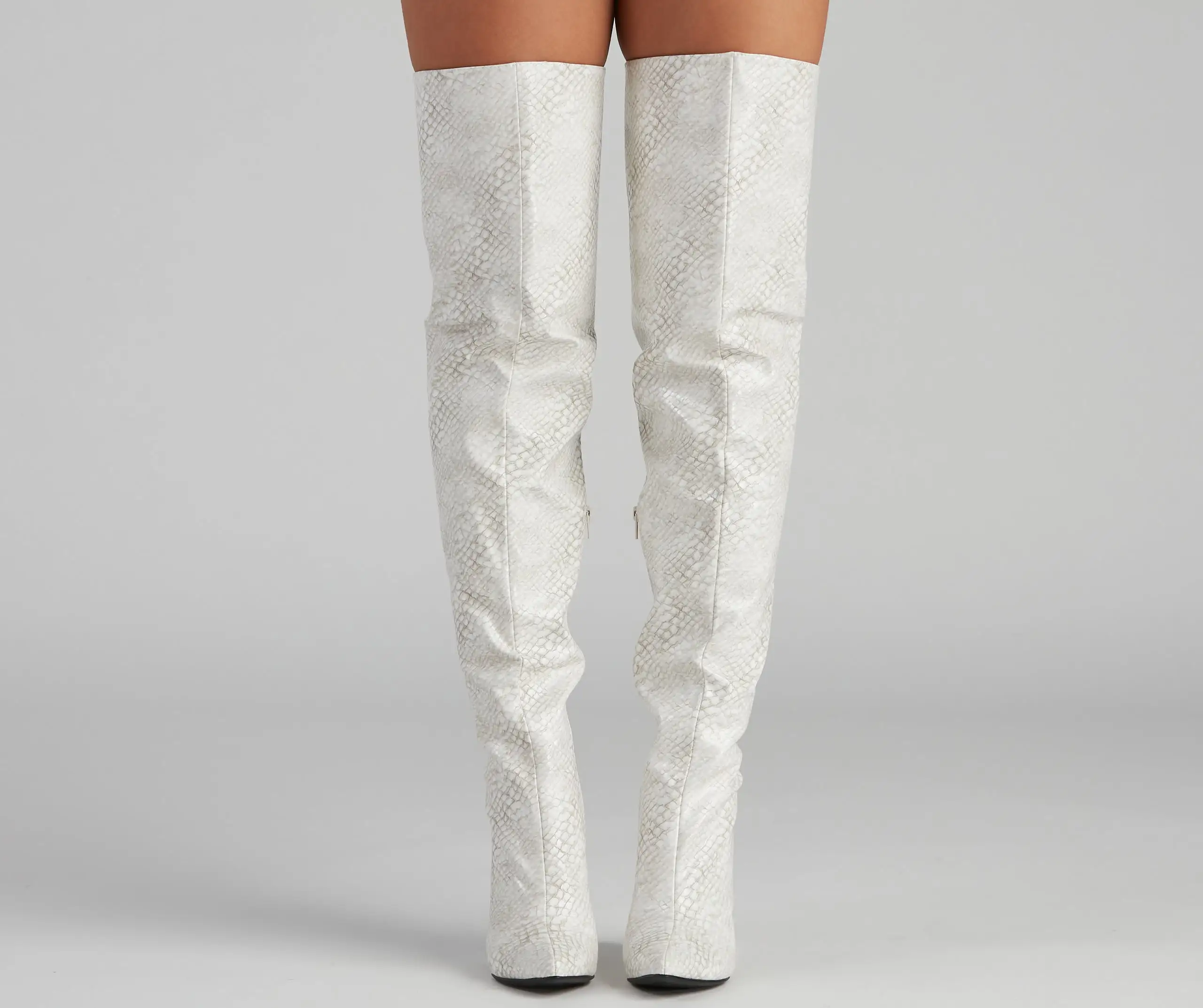 Major Sass Snake Print Faux Leather Boots