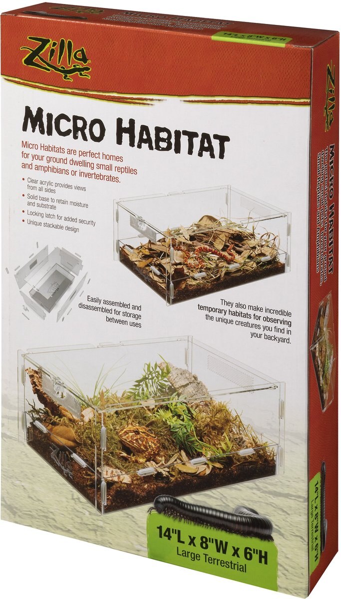 Zilla Micro Habitat Terrariums with Locking Latch Terrestrial