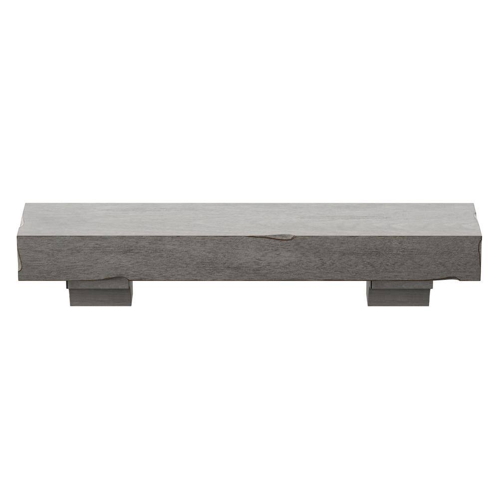 Twin Star Home 48 in. Weathered Gray Cap-Shelf Mantel MS48-6210-B523