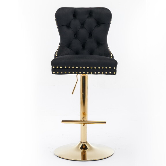 A A Furniture Thick Golden Swivel Velvet Barstools...